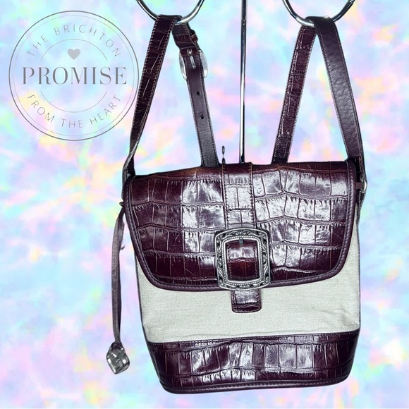 Vintage Brighton Brown & Beige
Crossbody Croc Leather Handbag - Picture 10 of 10